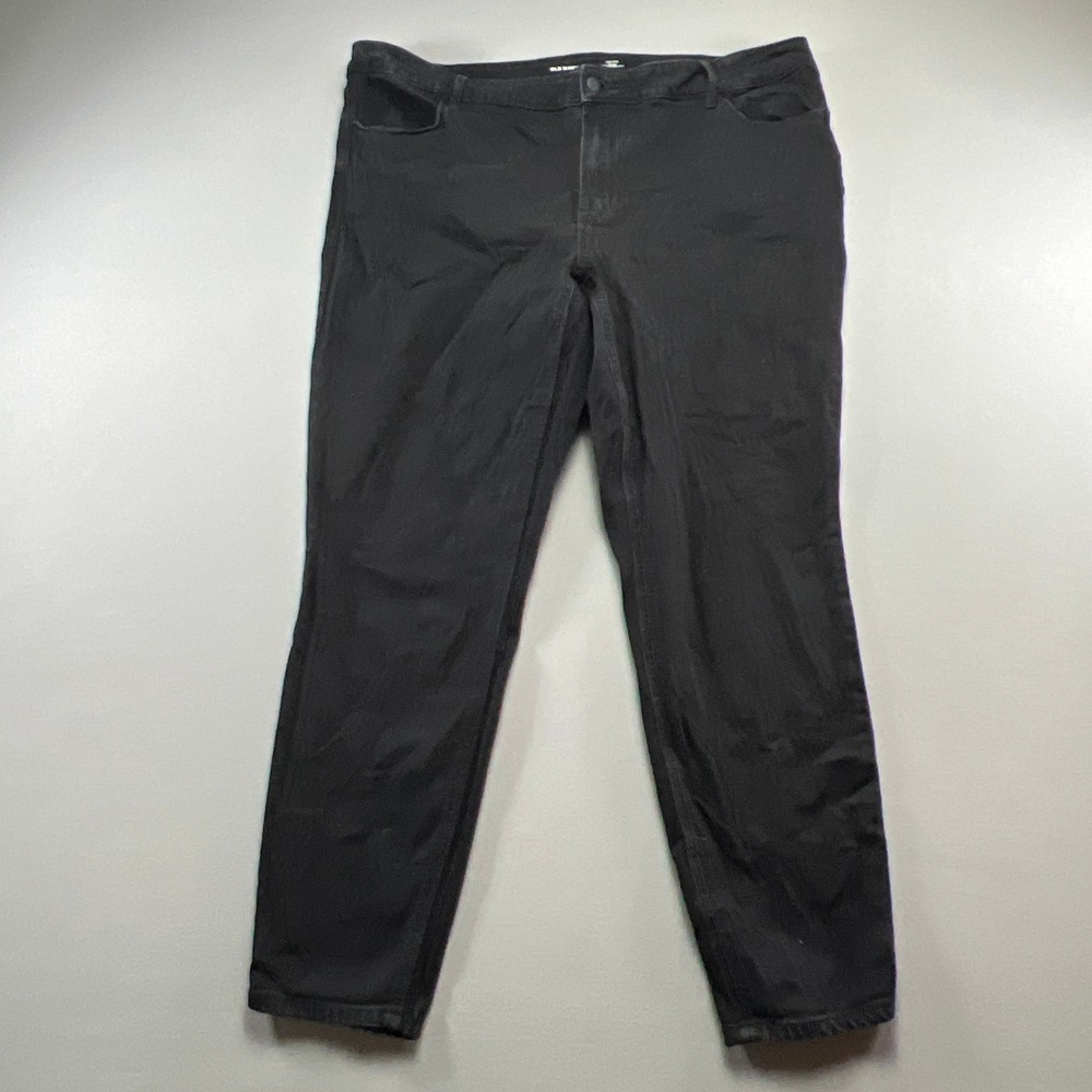 Old Navy Wow Super Skinny Jeans Womens 20 Black Denim Cotton Stretch High Rise